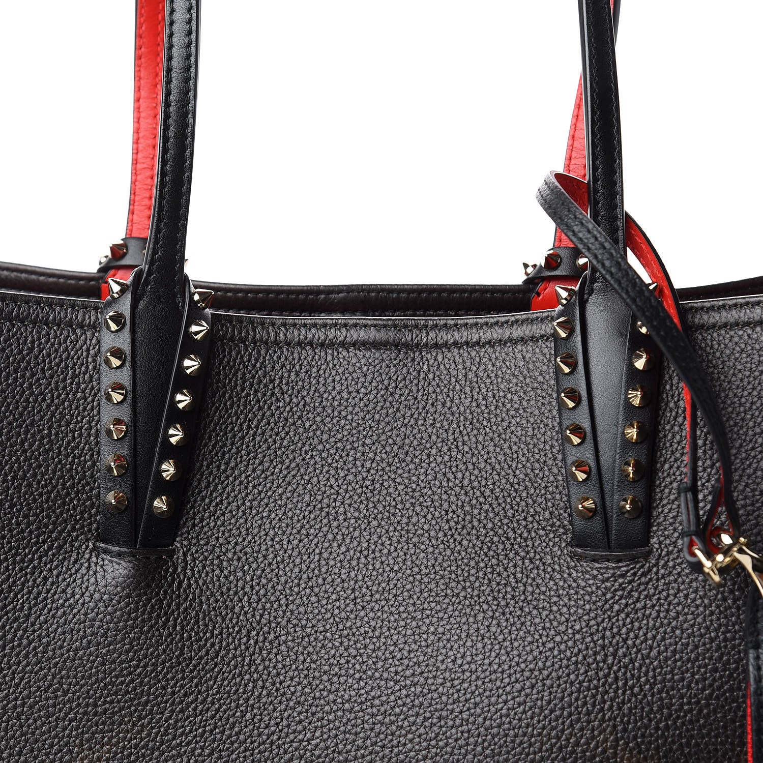 Christian Louboutin Calfskin Degrade Leopard Print Spikes East West Cabata Tote Black Multi 9 of 9