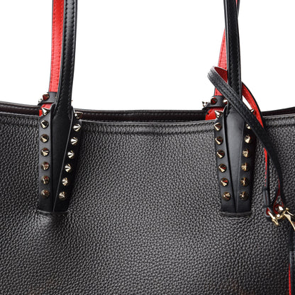 Christian Louboutin Calfskin Degrade Leopard Print Spikes East West Cabata Tote Black Multi 9 of 9