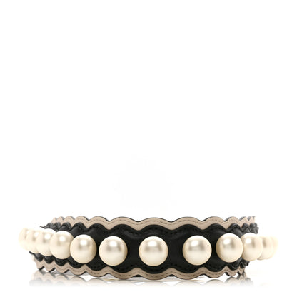 Fendi Calfskin Pearl Embellished Mini Strap You Black Camelia 1 of 3