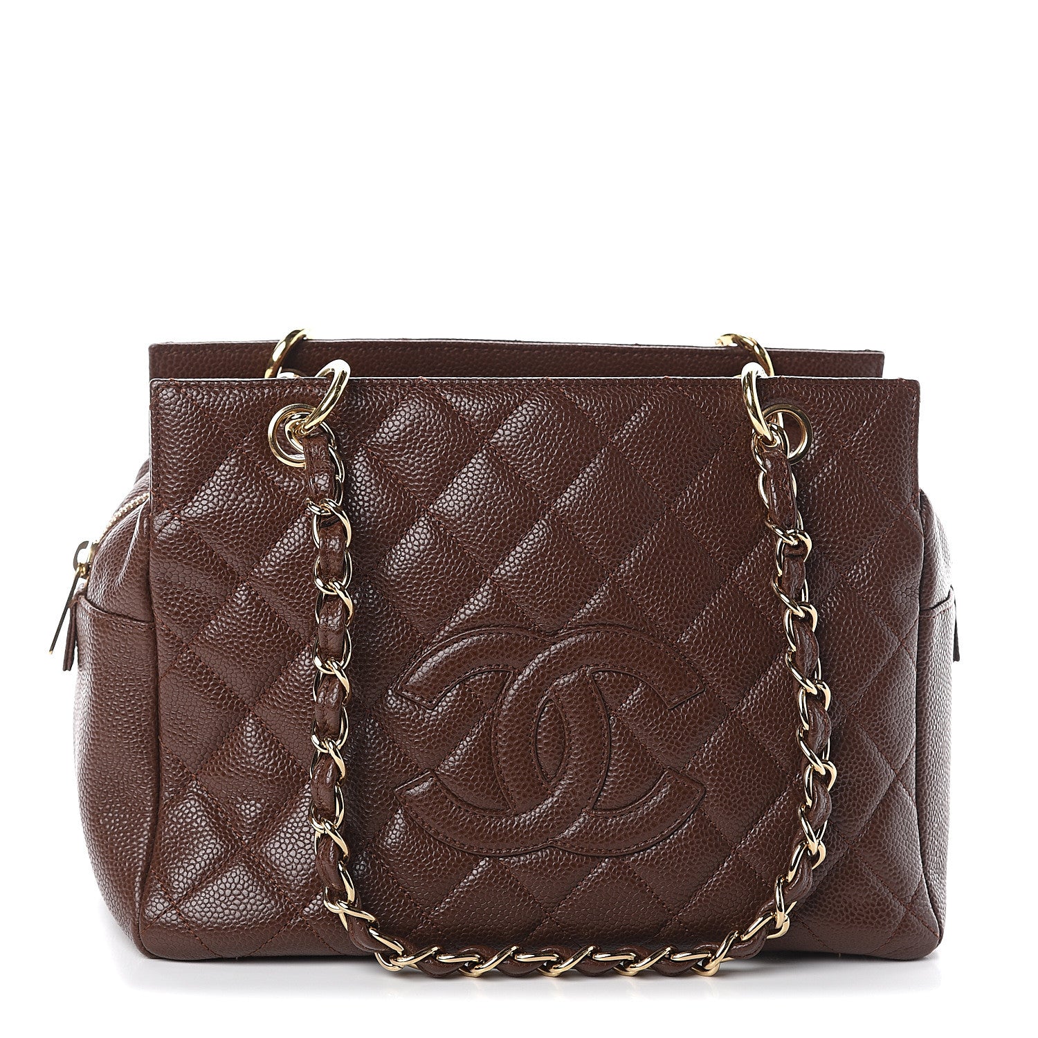 Chanel Caviar Quilted Petit Timeless Tote PTT Brown 1 of 8