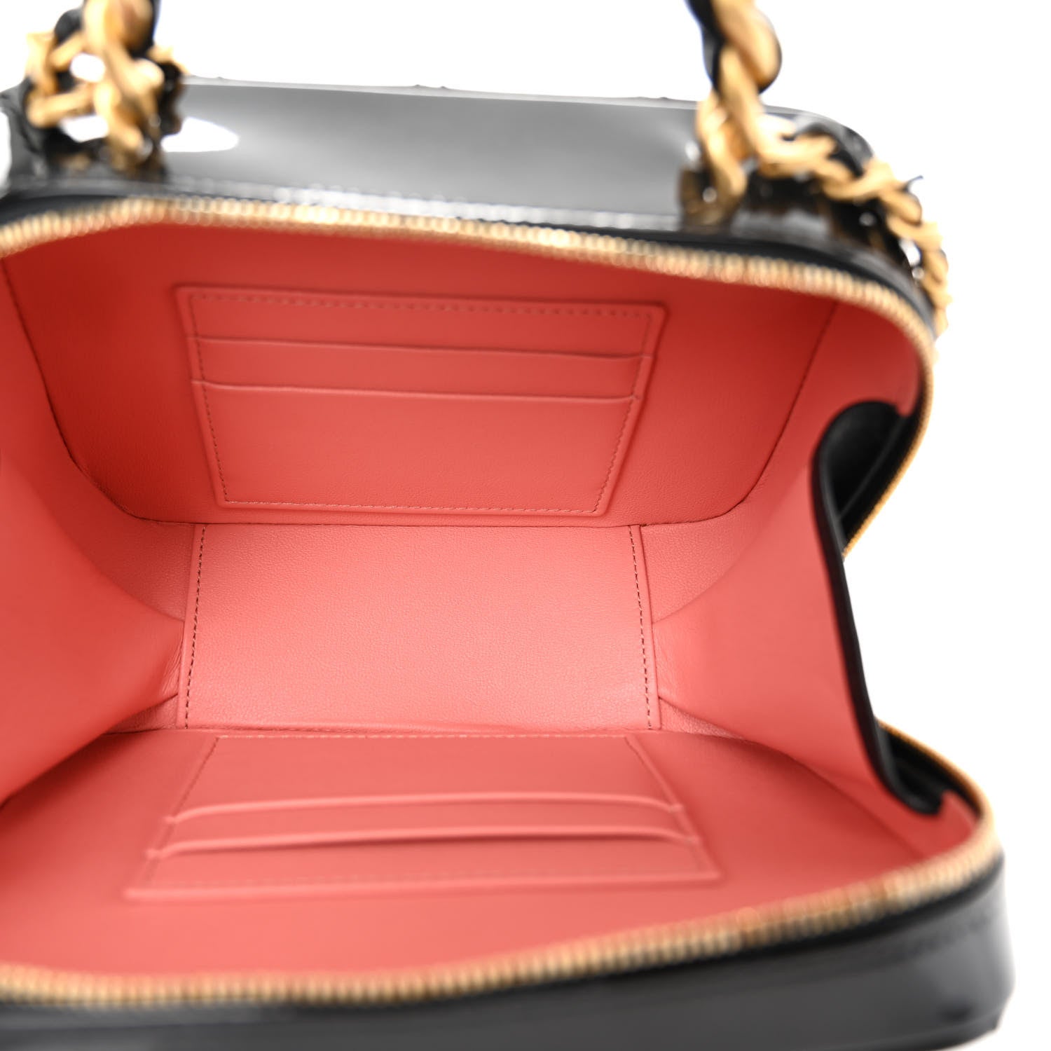 Chanel Patent Quilted Top Handle Small Vanity Case Black 6 of 11