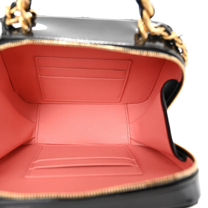Chanel Patent Quilted Top Handle Small Vanity Case Black 6 of 11