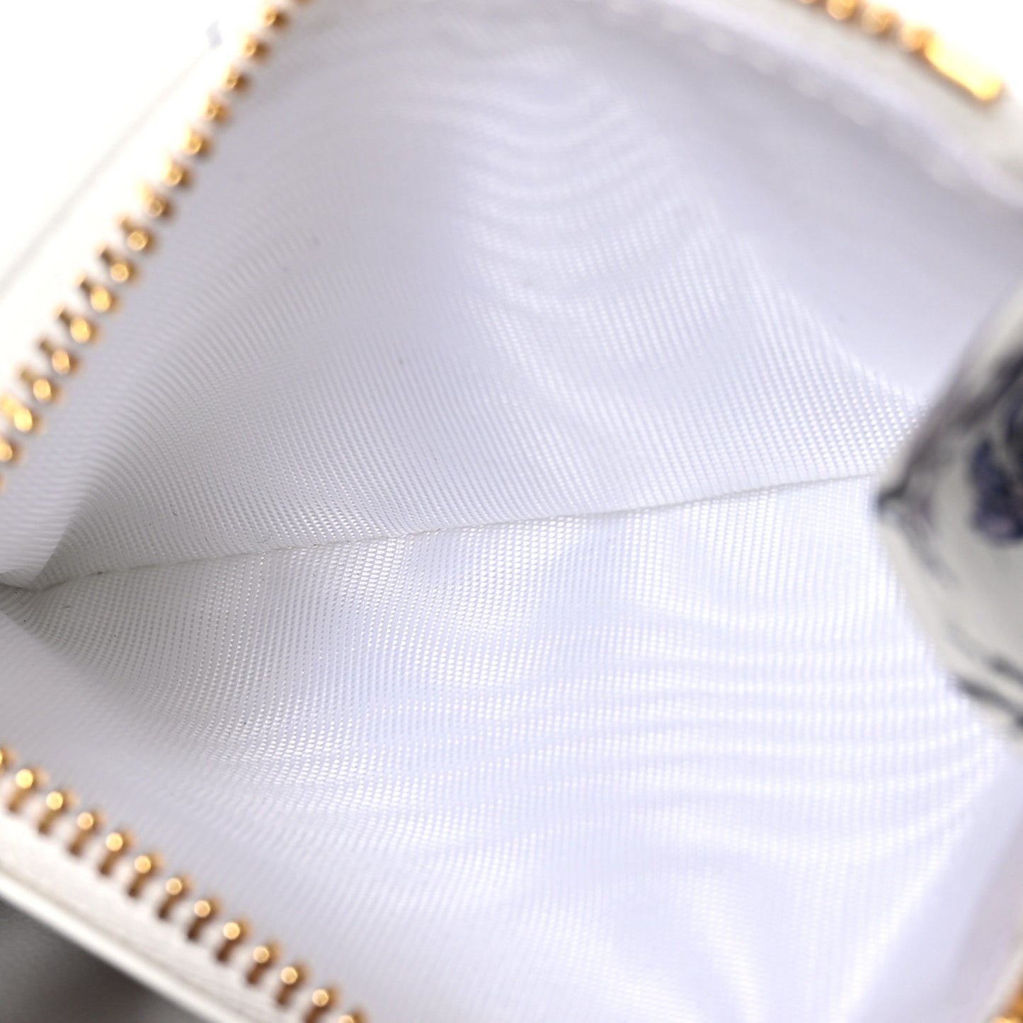 Calfskin Print Caro XS Wallet White Multicolor