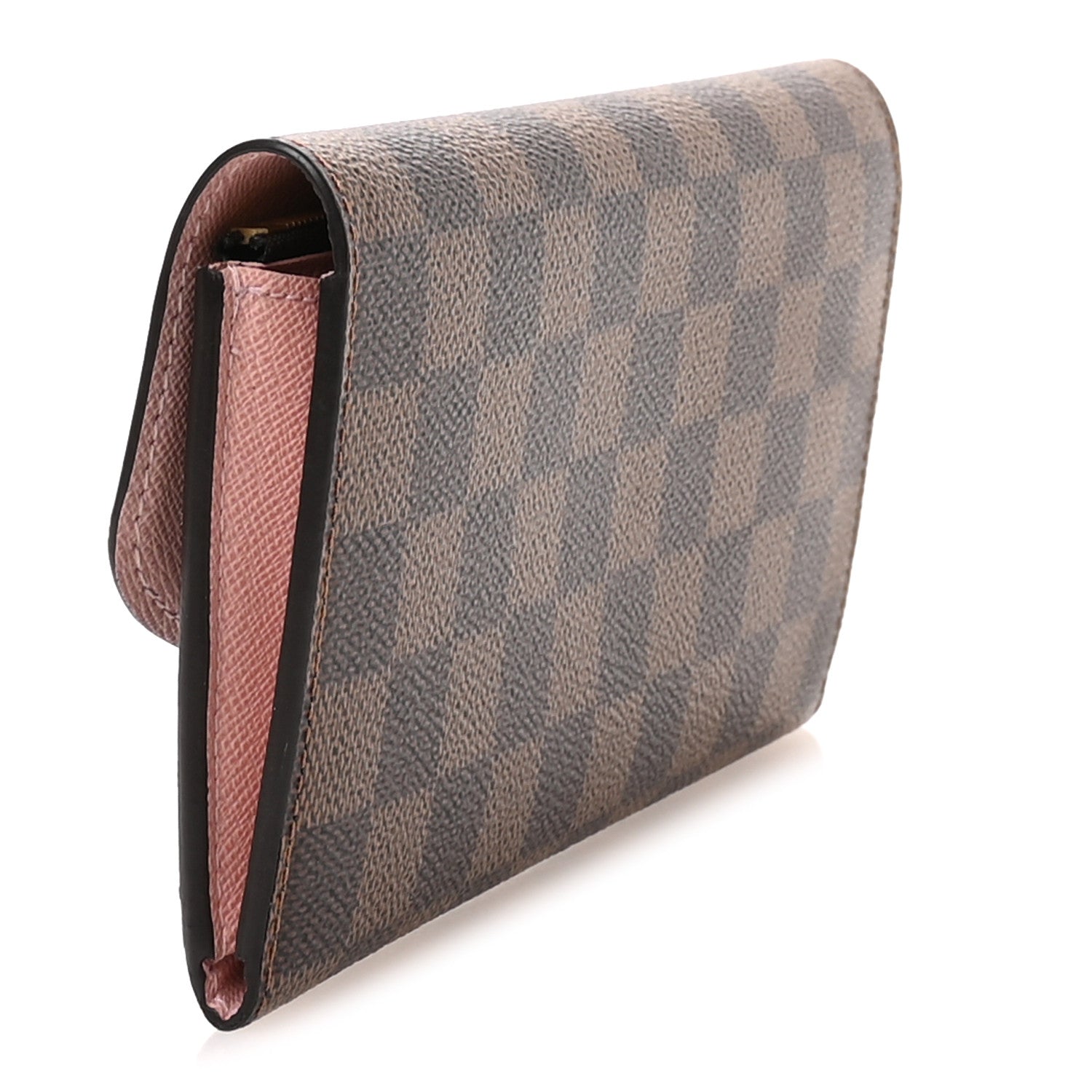 Louis Vuitton Damier Ebene Emilie Wallet Rose Ballerine 3 of 7