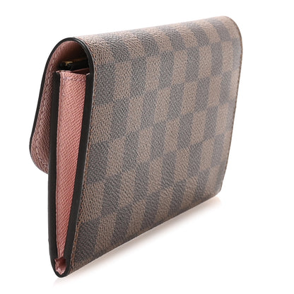 Louis Vuitton Damier Ebene Emilie Wallet Rose Ballerine 3 of 7