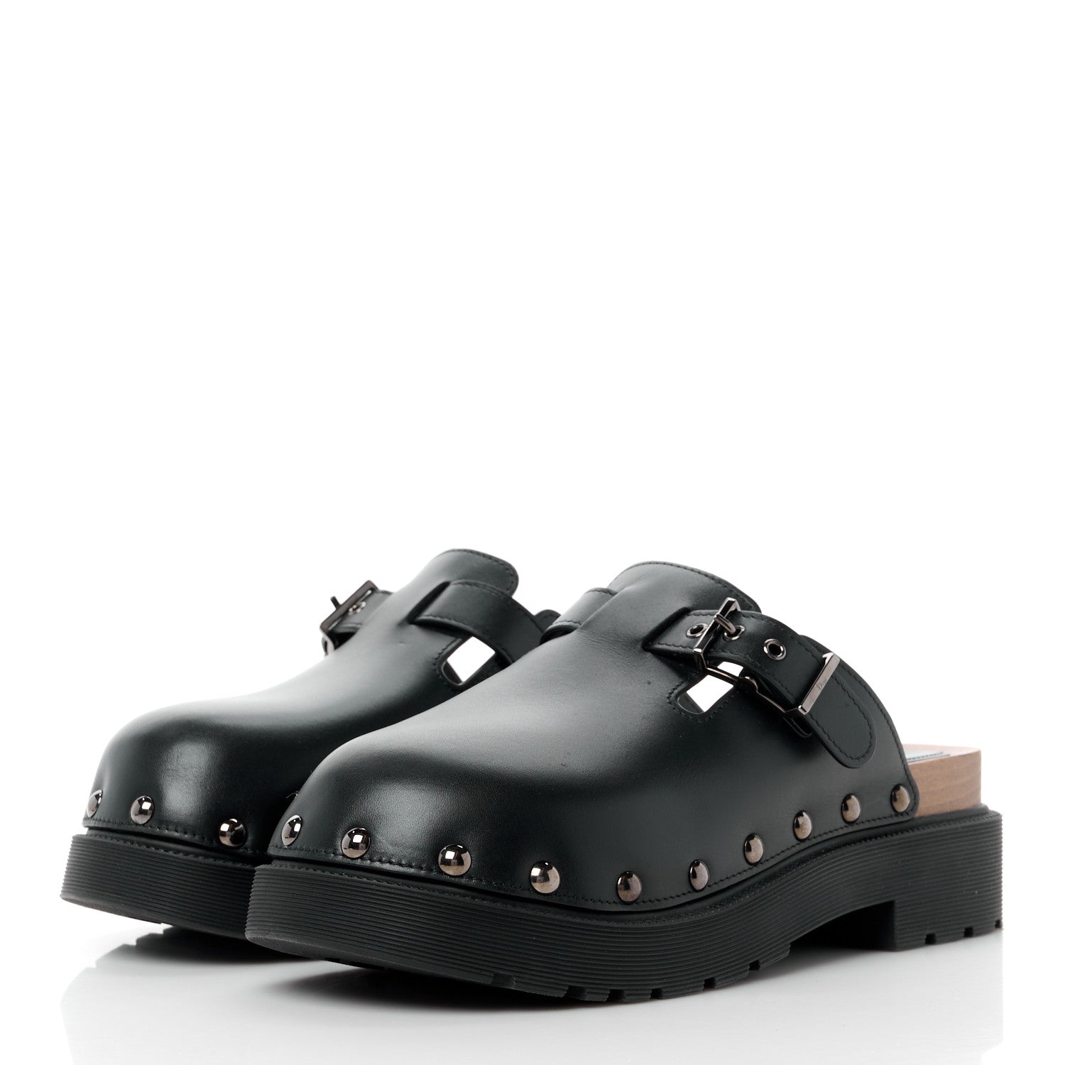 Christian Dior Calfskin Diorquake Buckled Lug Sole 15mm Clogs 41 Black 3 of 10