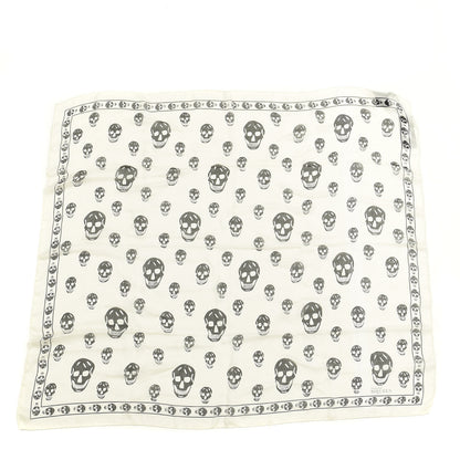 Alexander McQueen Silk Chiffon Skull Scarf Ivory Black 1 of 3