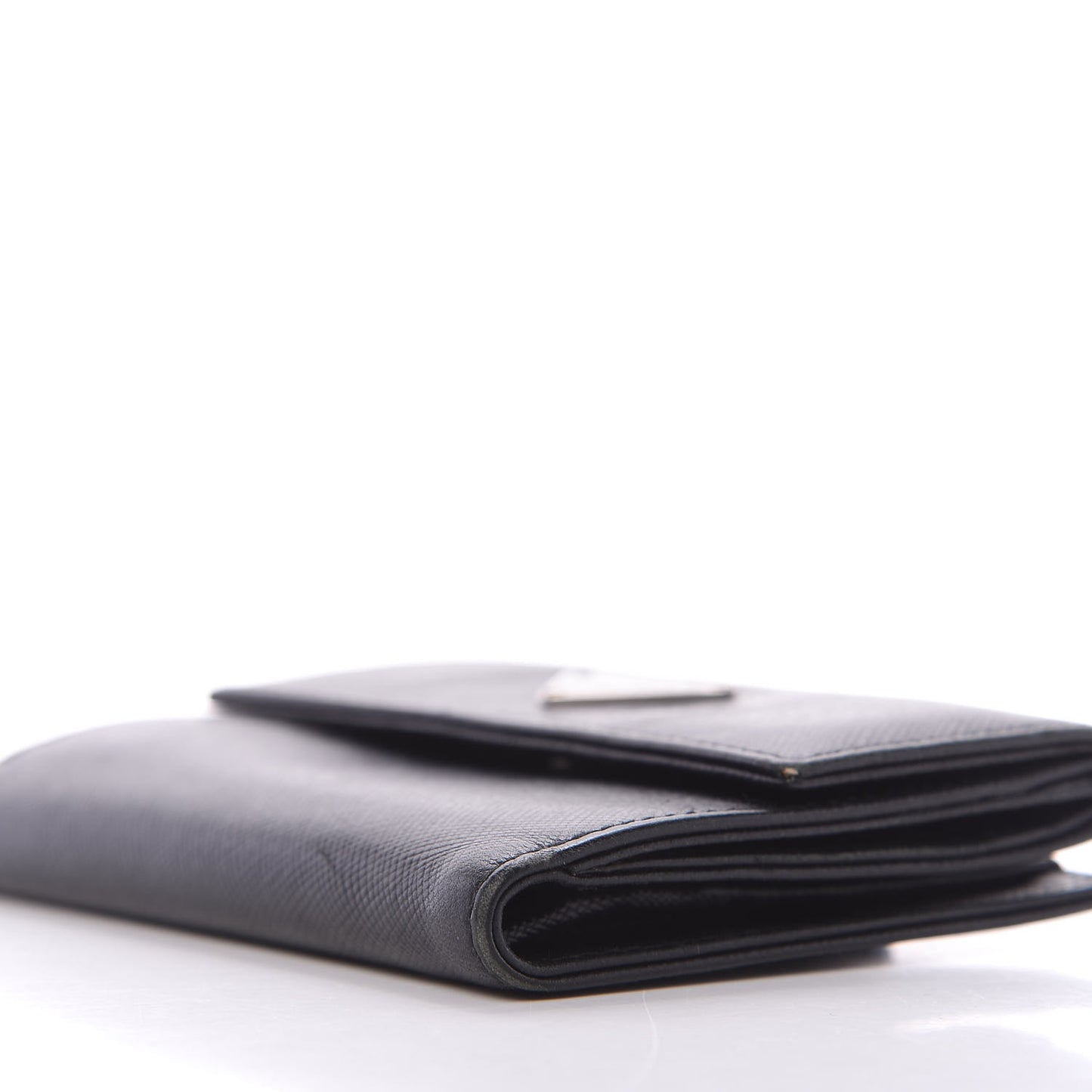 Saffiano Tri-Fold Compact Wallet Black