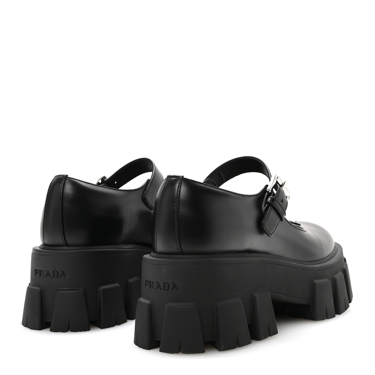 Spazzolato Rois Metal Triangle Logo Monolith 55mm Mary Janes 35.5 Black