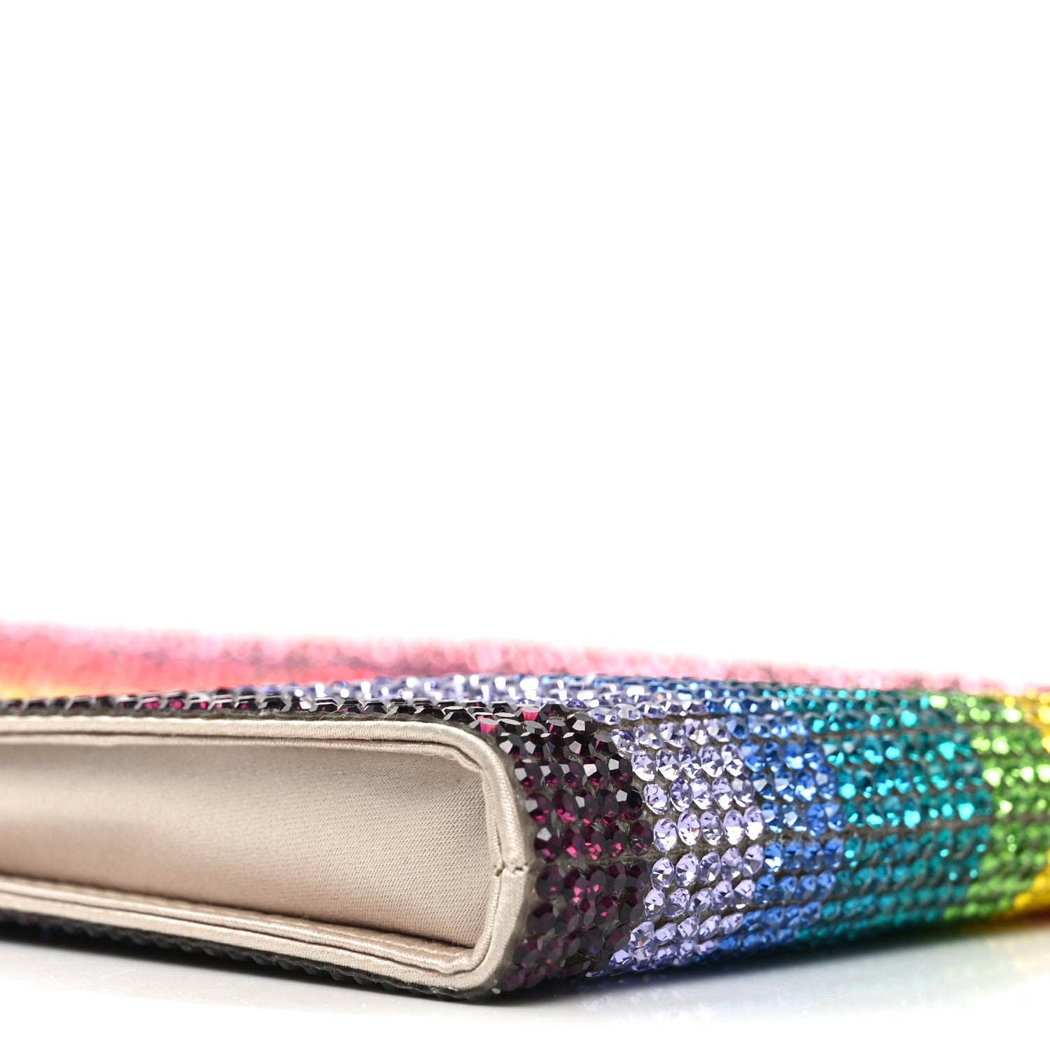Judith Leiber Satin Swarovski Crystal Rainbow Wristlet Pouch Multicolor 9 of 9