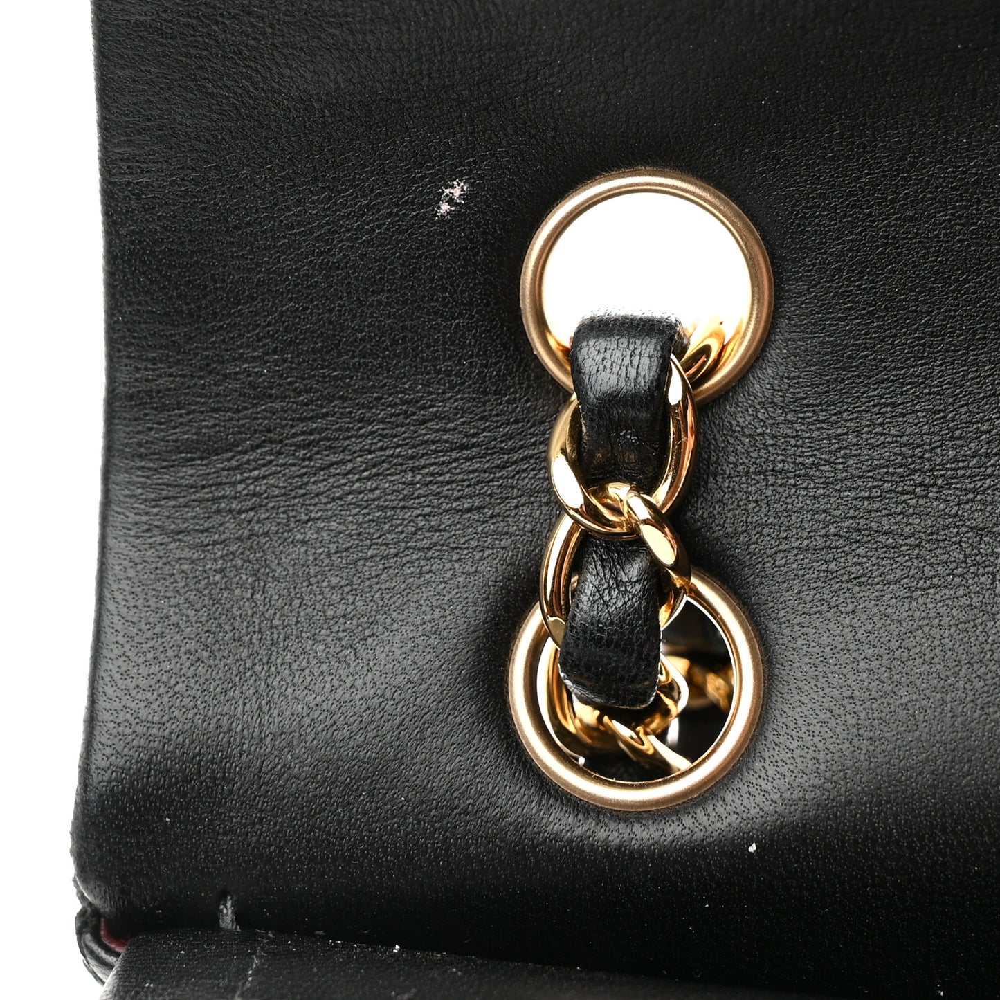 Lambskin Quilted Medium Double Flap Black