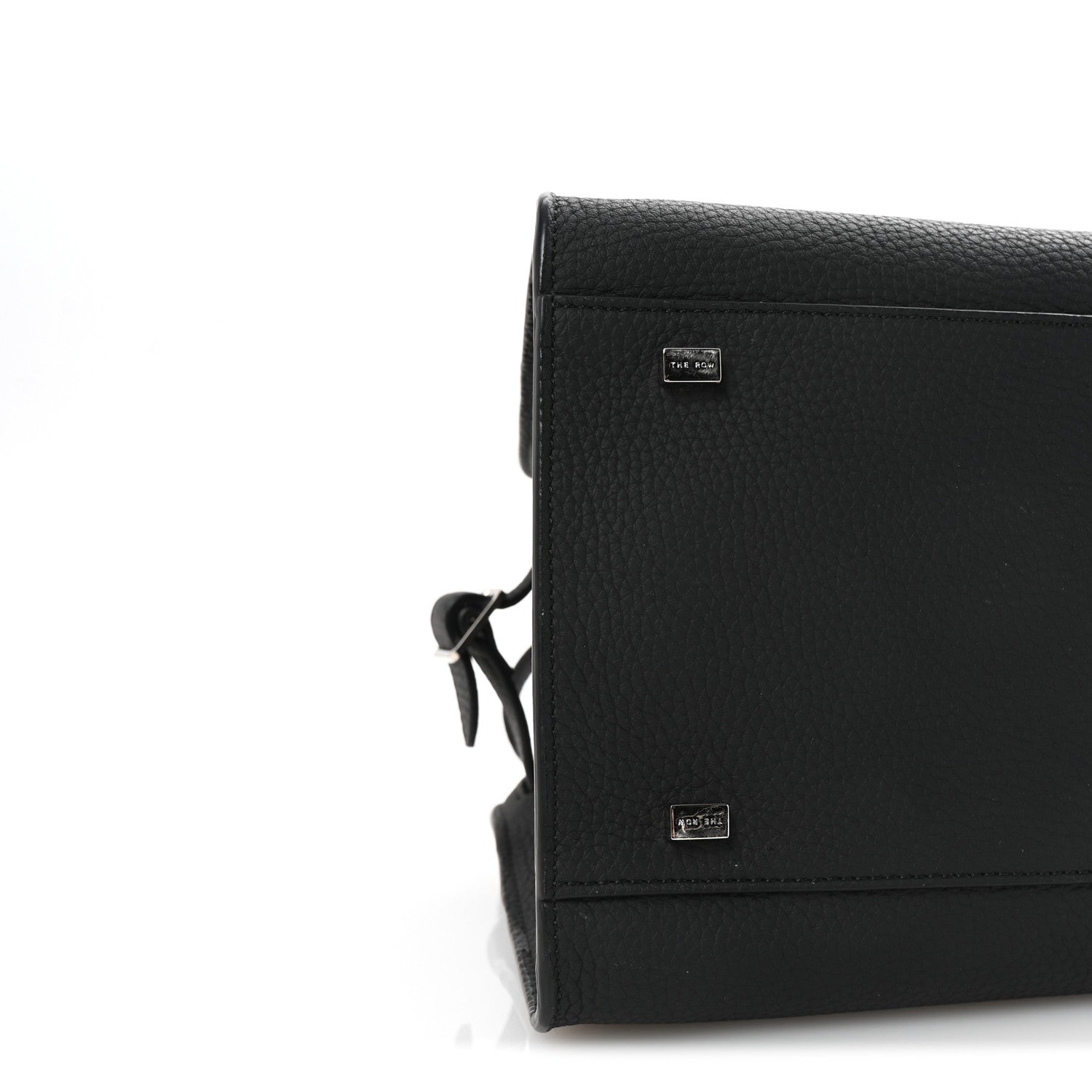 The Row Matte Grained Calfskin Soft Margaux 10 Bag Black 8 of 9