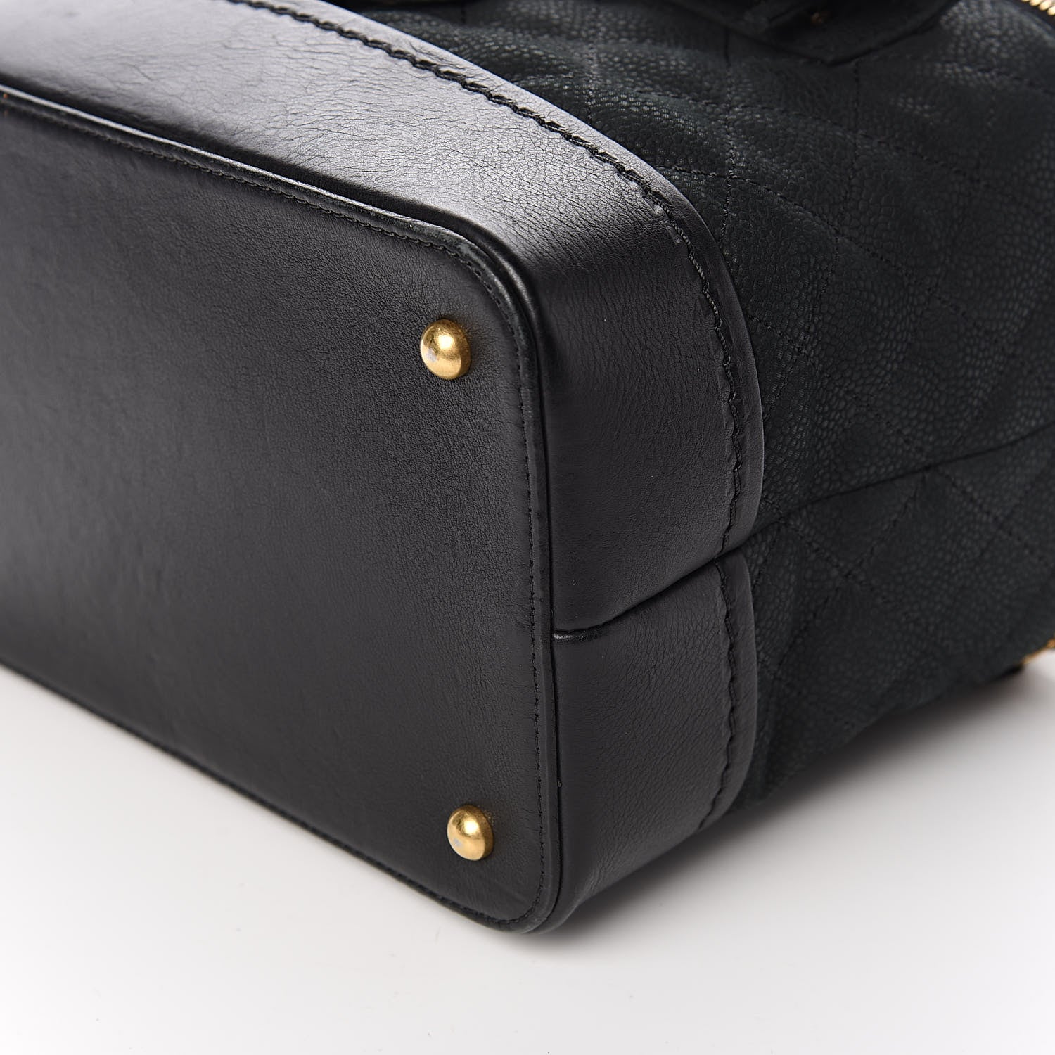 Chanel Iridescent Grained Calfskin Quilted Globe Trotter Vanity Case Black 9 of 12