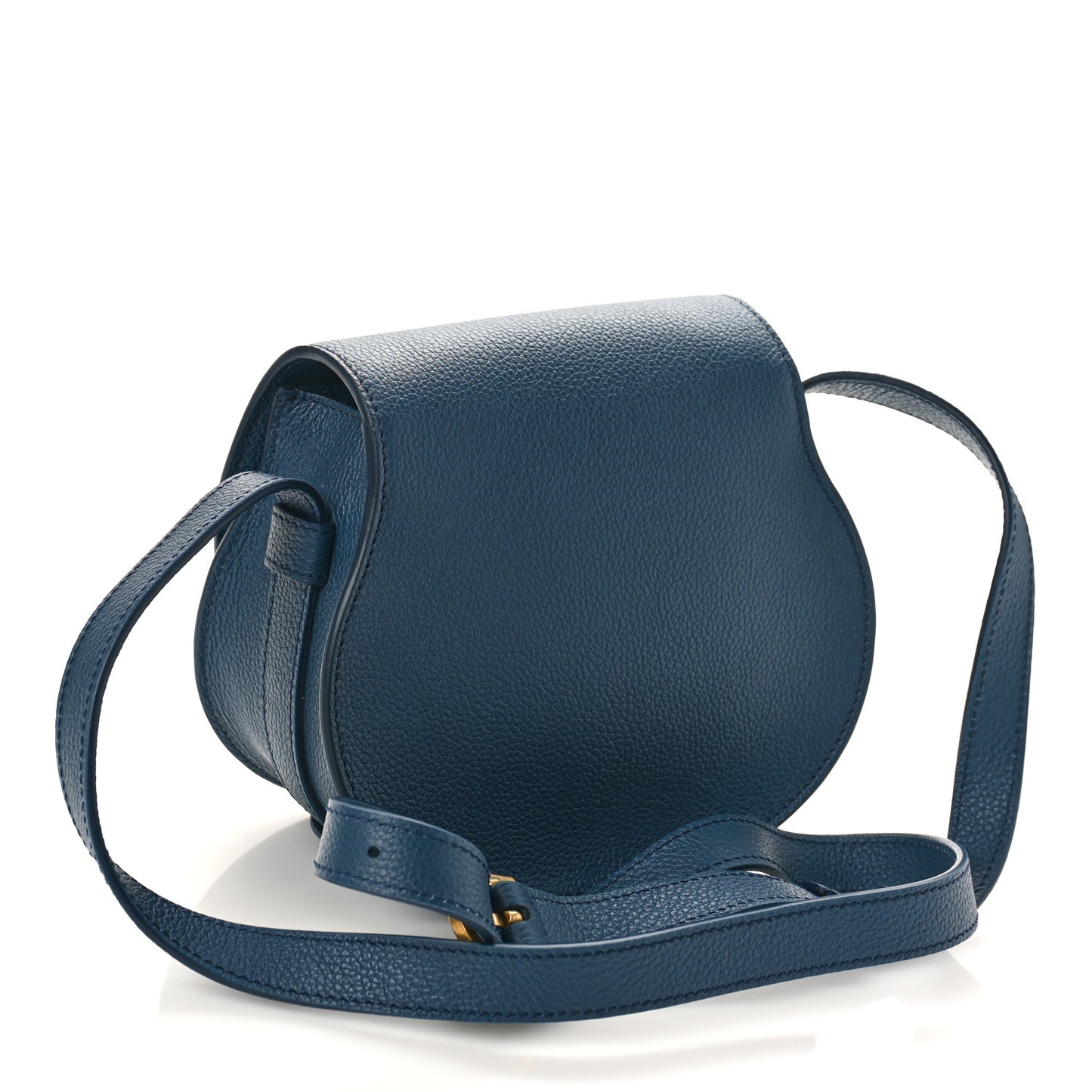 Grained Calfskin Small Marcie Saddle Bag Navy