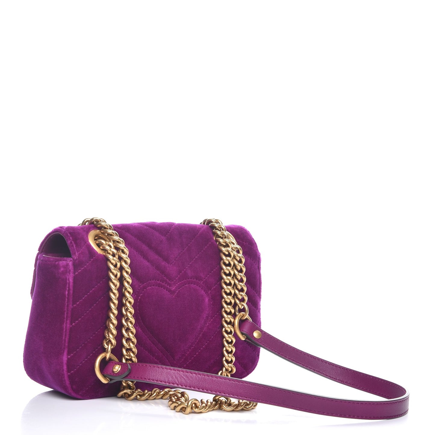 Velvet Matelasse Embroidered Mini GG Marmont Shoulder Bag Bordeaux