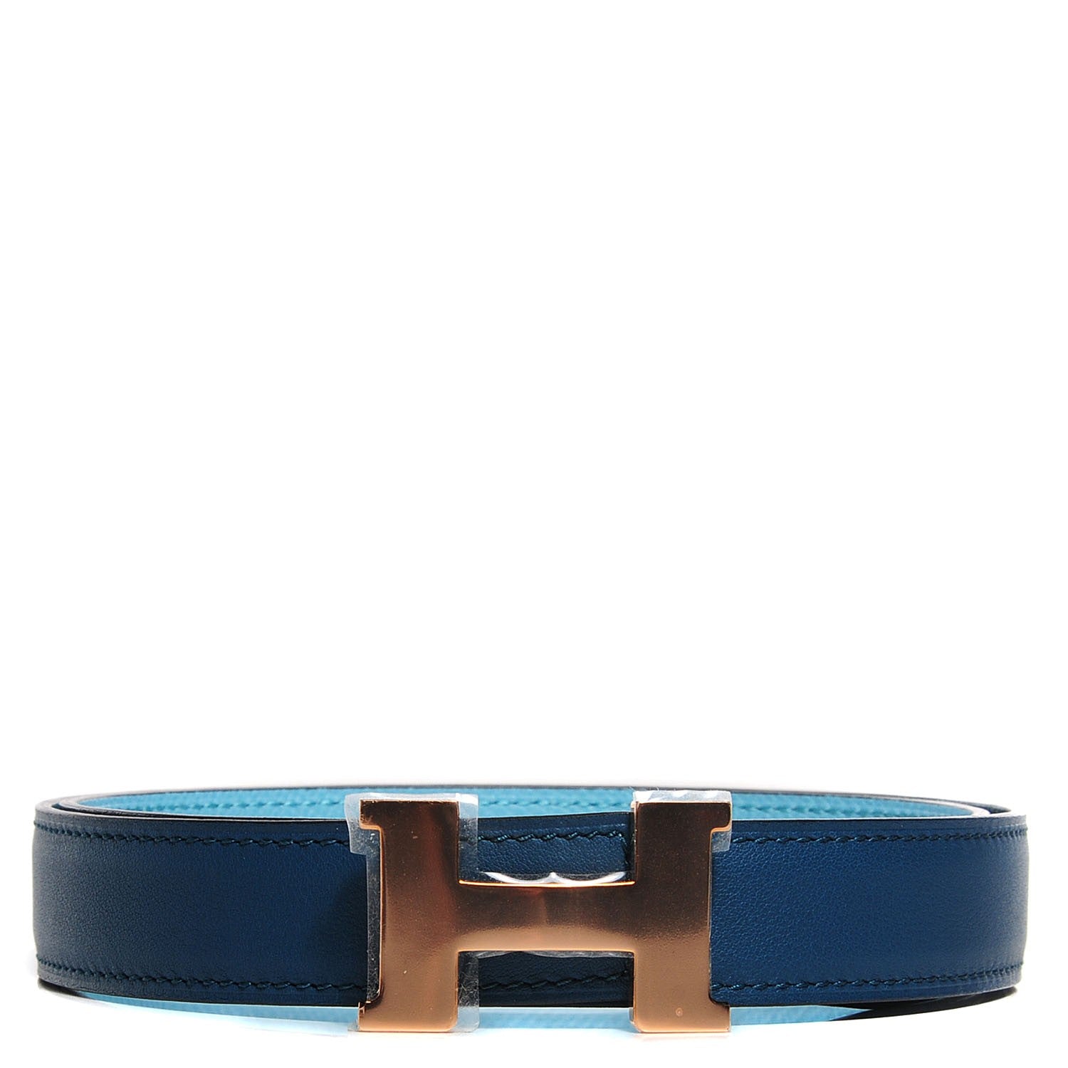 Hermes Epsom Swift 24mm Mini Constance H Belt 75 Bleu Atoll Colvert 1 of 9