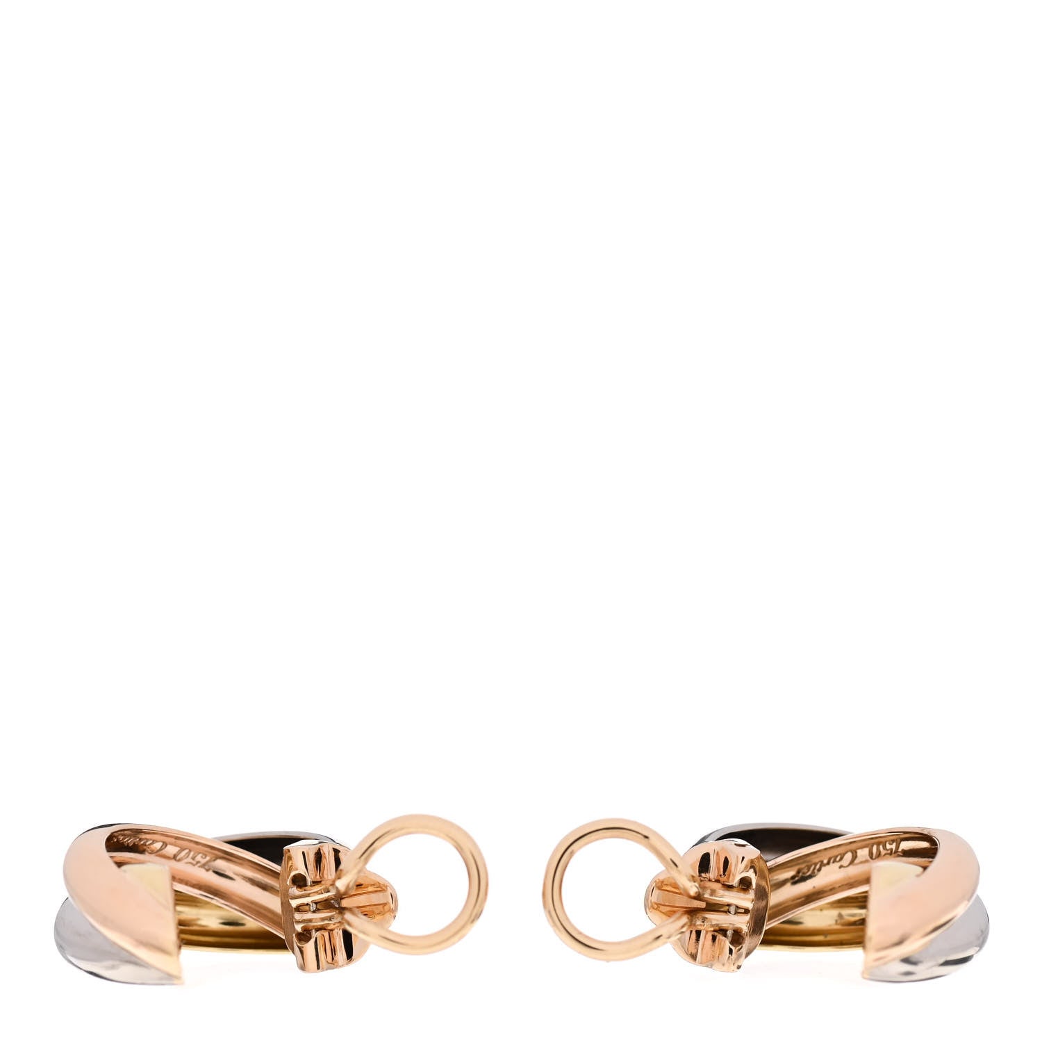 Cartier 18K Pink Yellow White Gold 7mm Trinity Clip-On Earrings 3 of 5