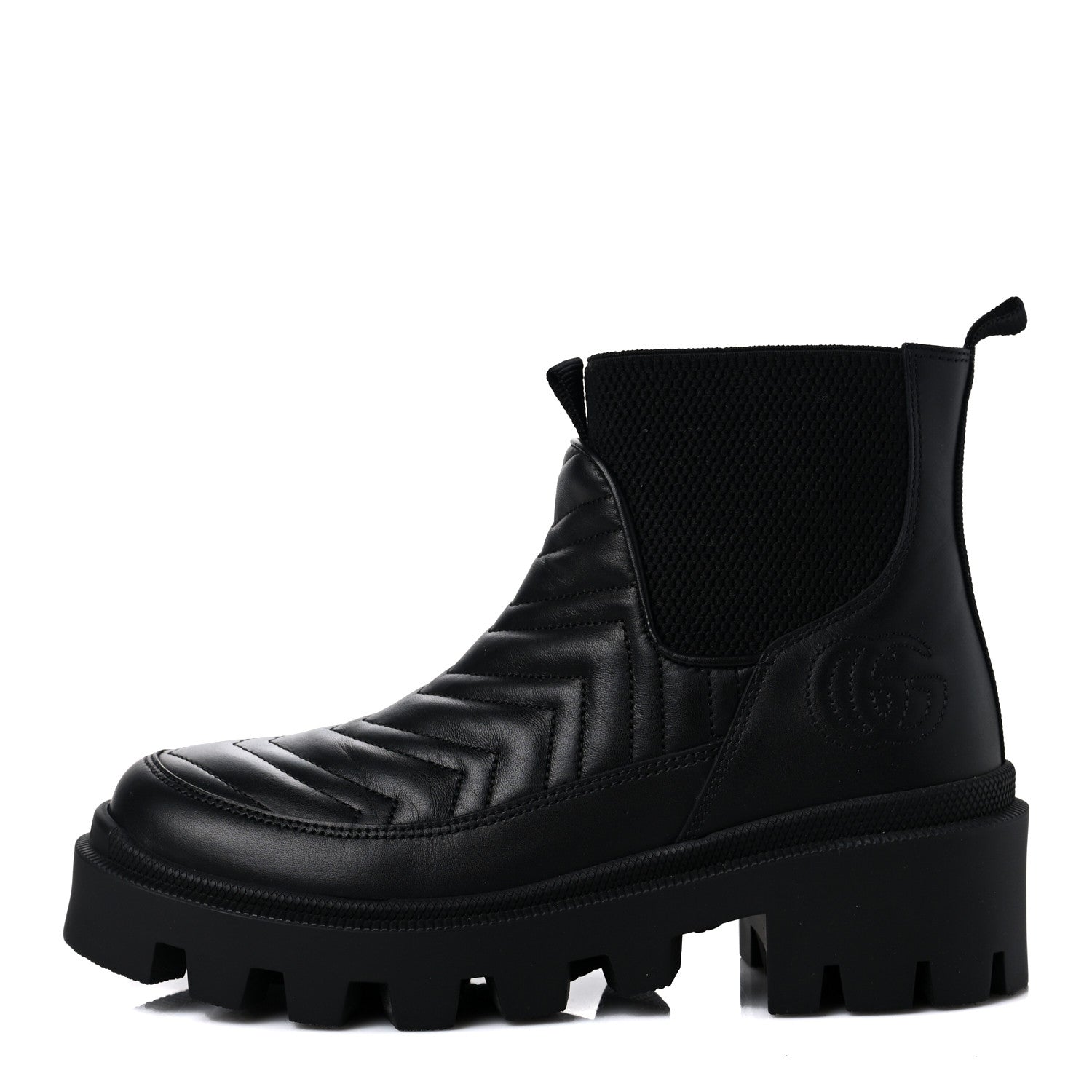 Gucci Calfskin Nappa Matelasse Frances Chelsea Boots 36 Black 1 of 8