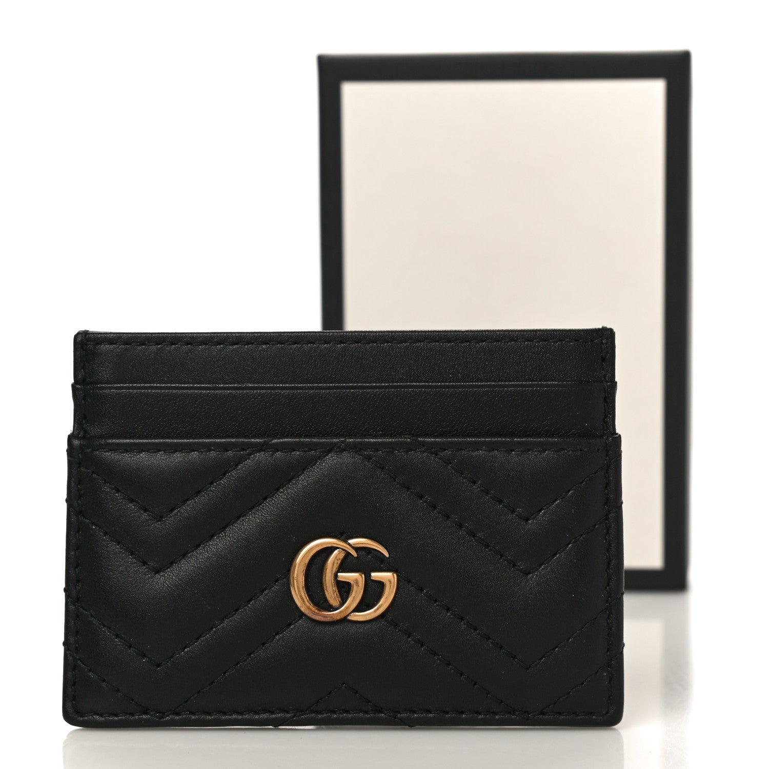 Gucci Calfskin Matelasse GG Marmont Card Holder Black 10 of 10