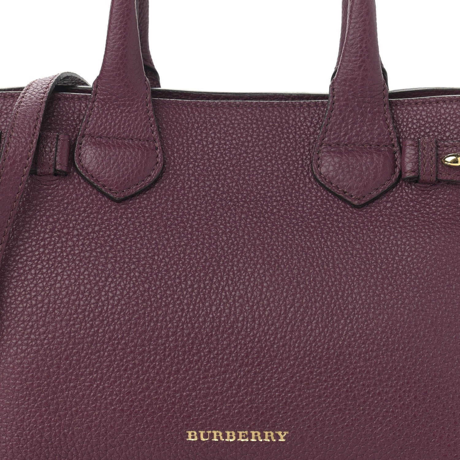 Burberry Grainy Calfskin House Check Small Banner Tote Mahogany Red 9 of 12