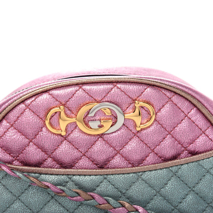 Gucci Laminated Nappa Trapuntata Mini Zumi Dome Shoulder Bag Rosa Lago Rame 10 of 10