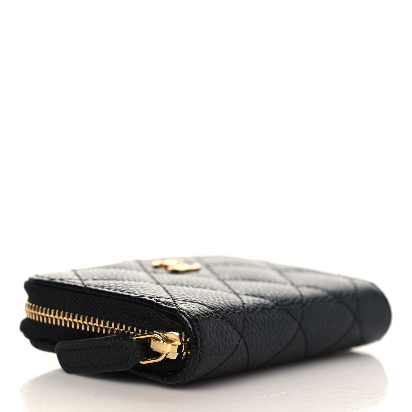 Caviar Quilted Zip Coin Purse Black