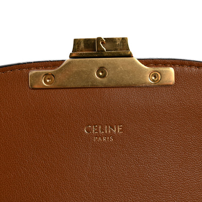 Celine Textile Natural Calfskin Teen Triomphe White Tan 6 of 14