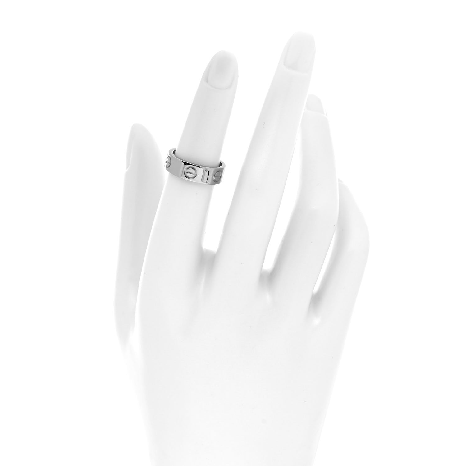 Cartier 18K White Gold 5.5mm LOVE Ring 49 4.75 2 of 4