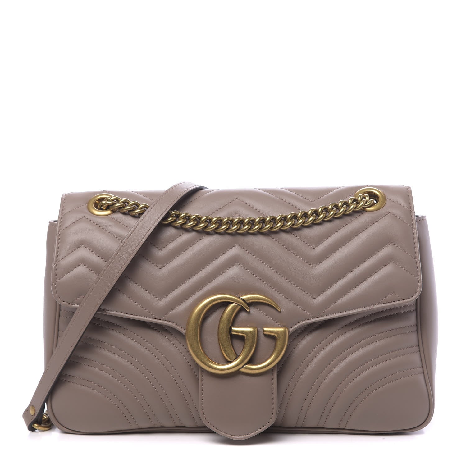Gucci Calfskin Matelasse Medium GG Marmont Shoulder Bag Porcelain Rose 1 of 12