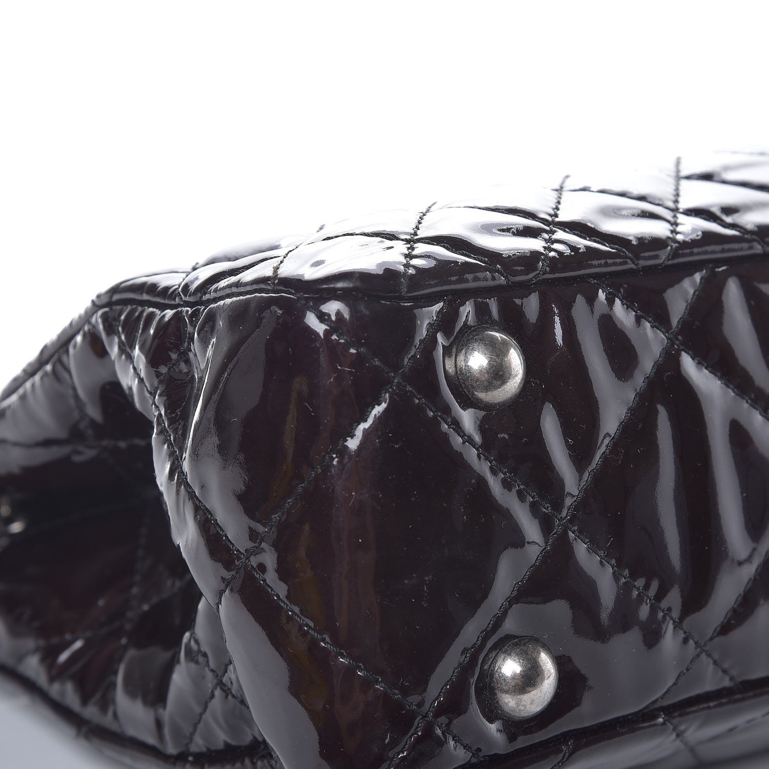 Chanel Patent Calfskin Quilted Reissue 2.55 Tote Dark Brown 12 of 13