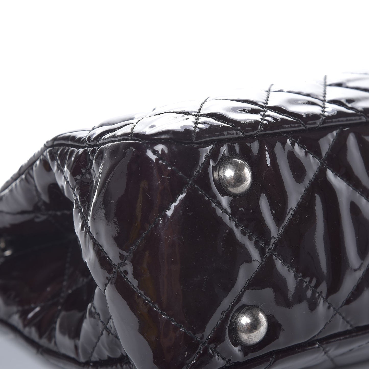 Patent Calfskin Quilted Reissue 2.55 Tote Dark Brown