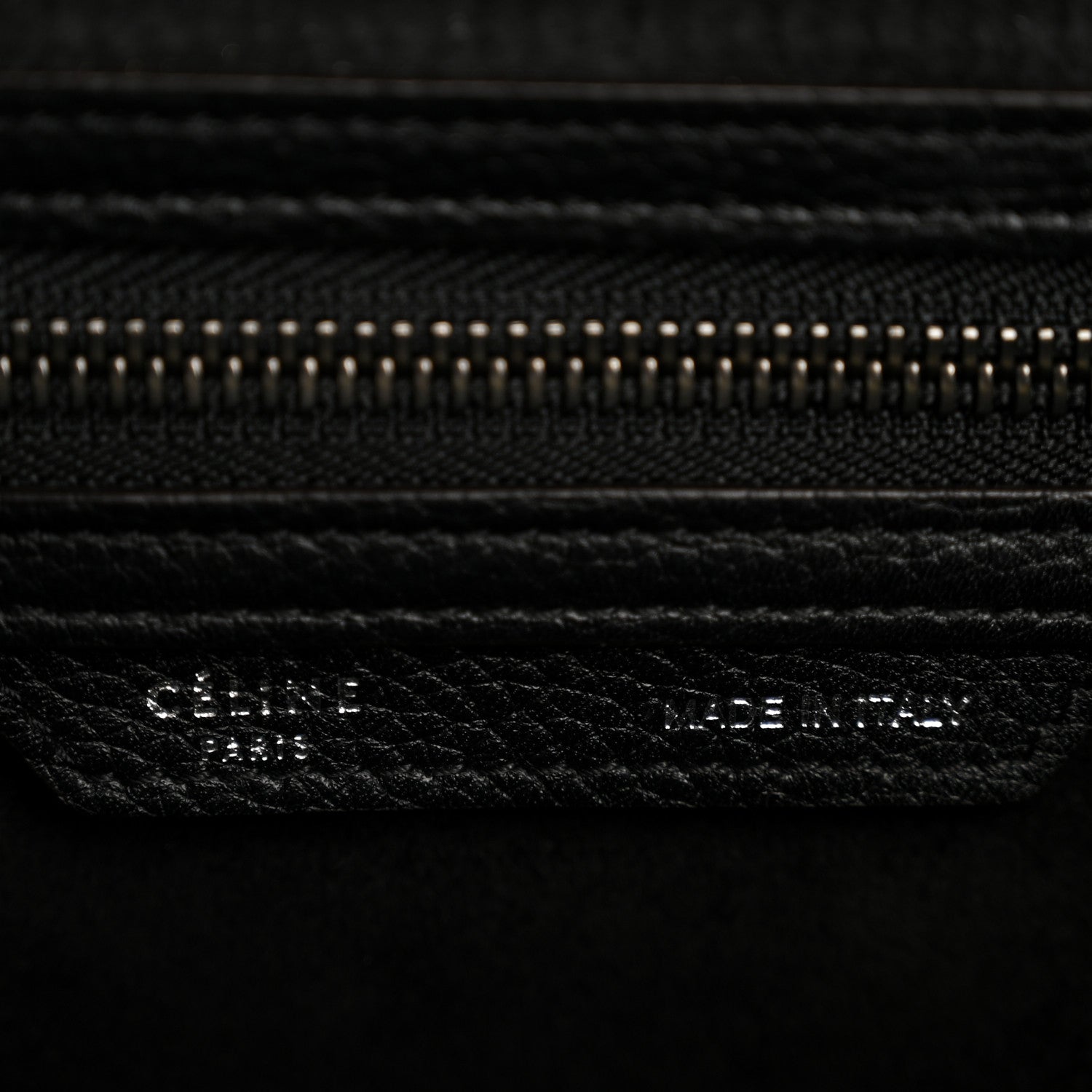 Celine Drummed Calfskin Micro Luggage Black 5 of 12