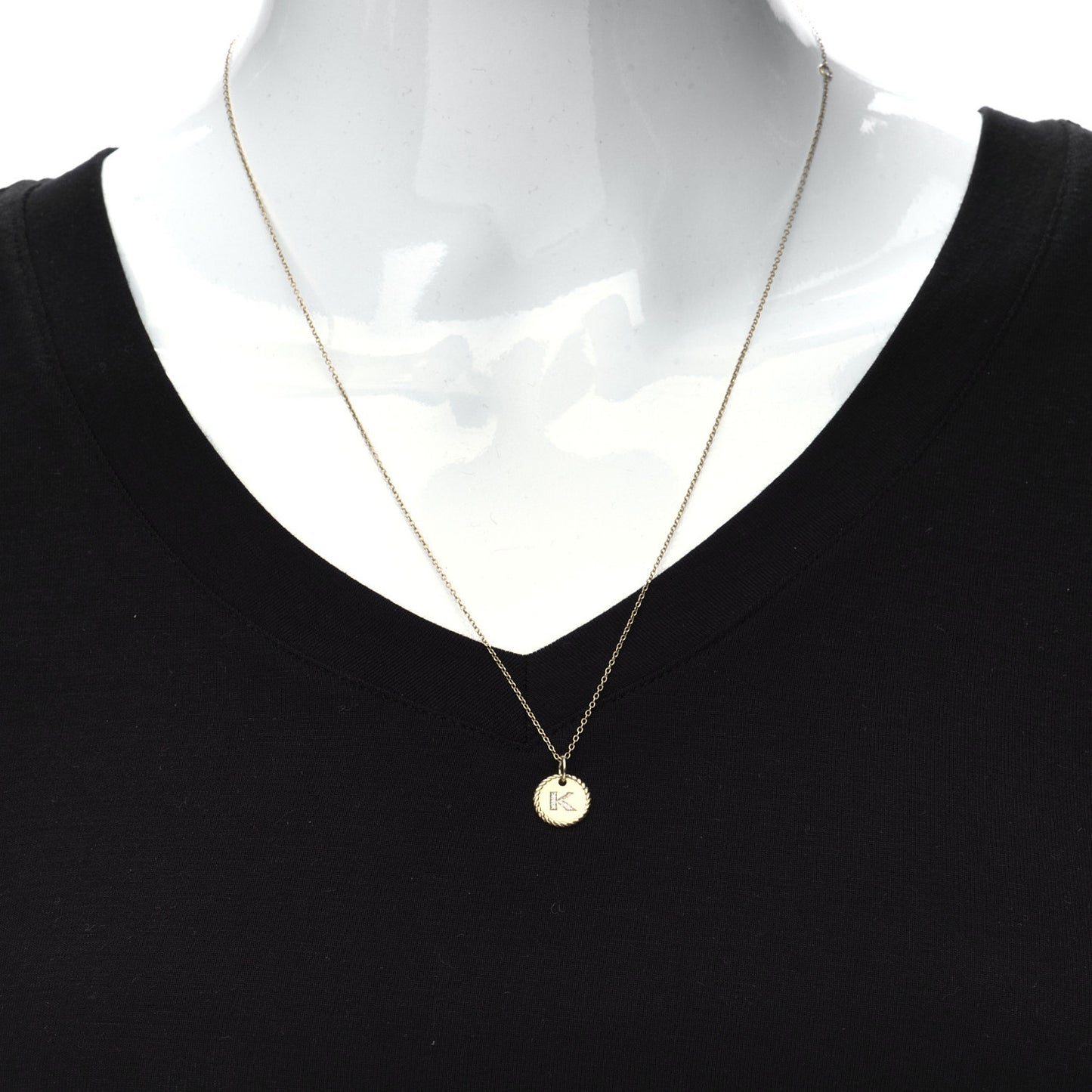 18K Yellow Gold Diamond Initial P Charm Necklace