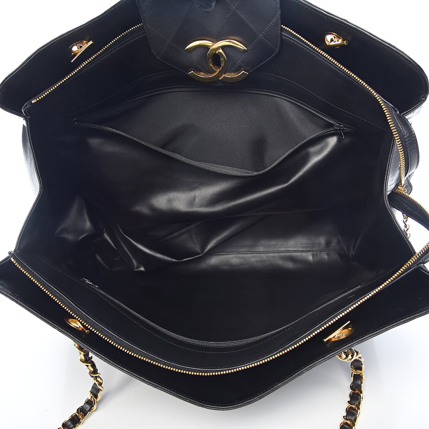 Chanel Calfskin Stitched XL Weekender Black 6 of 20