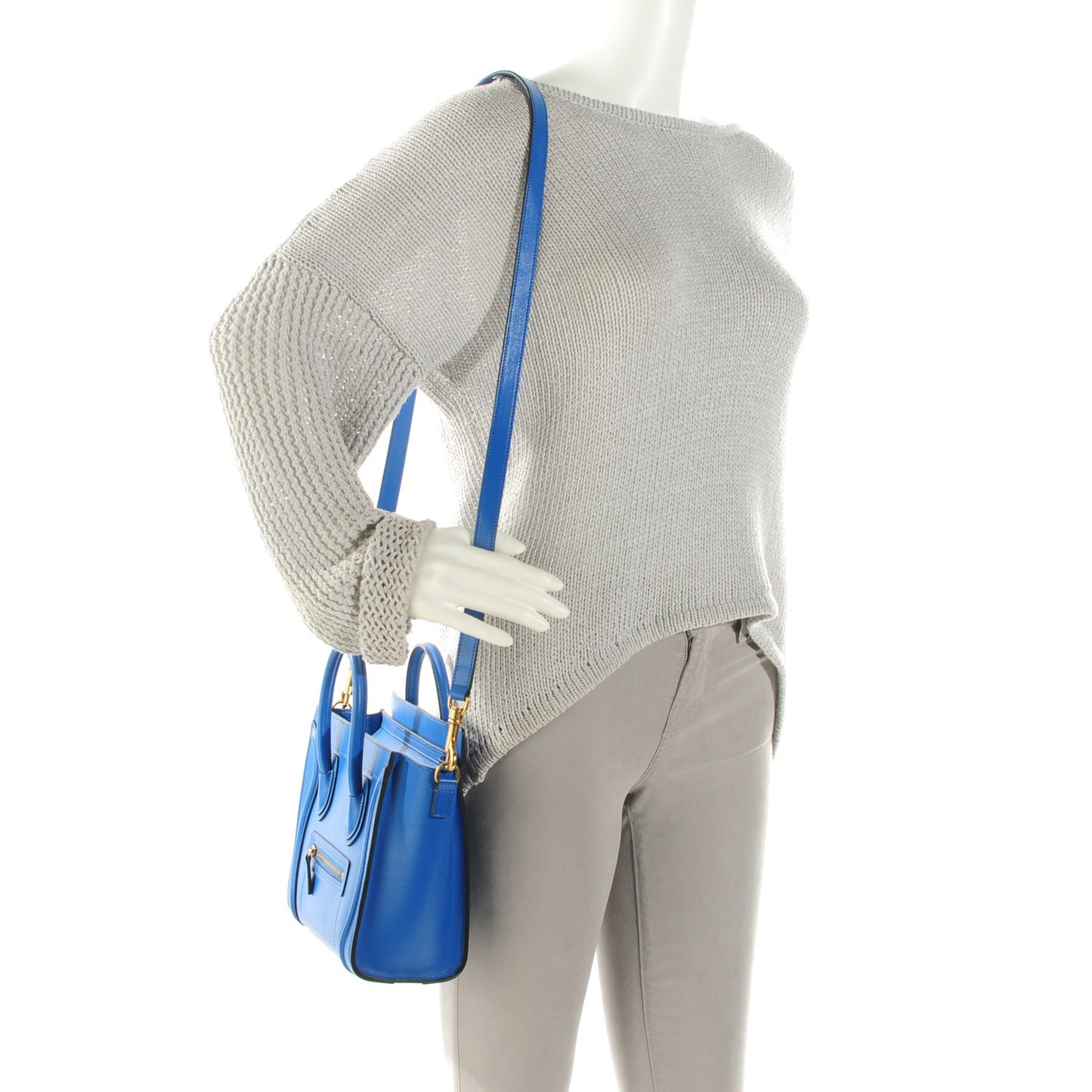 Palmelato Calfskin Nano Luggage Electric Blue