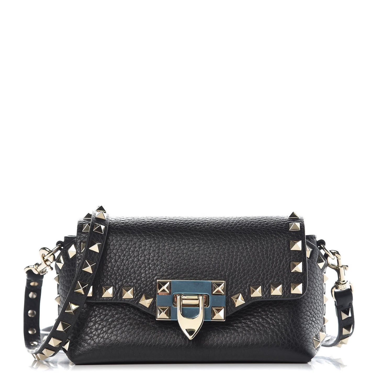 Vitello Mini Rockstud Crossbody Bag Black