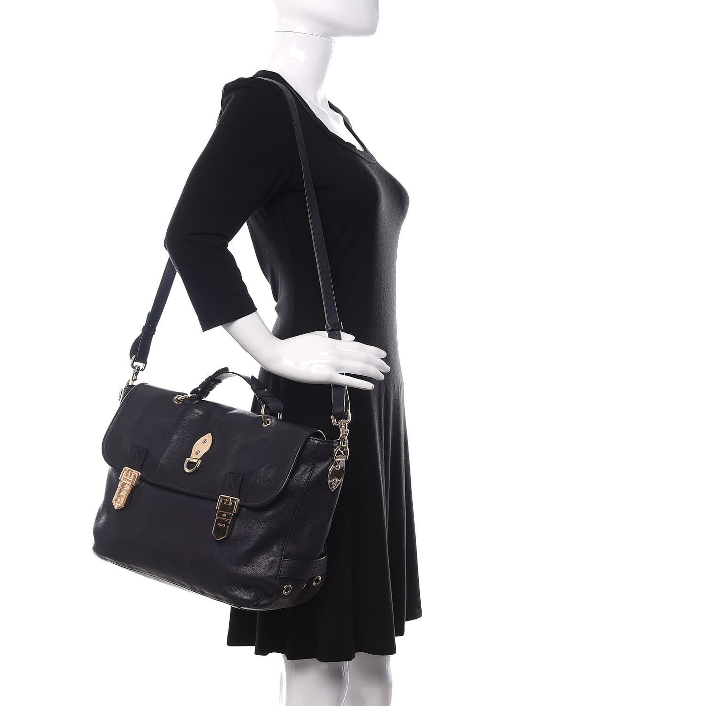Soft Grain Calfskin Oversized Tillie Satchel Nightshade Blue