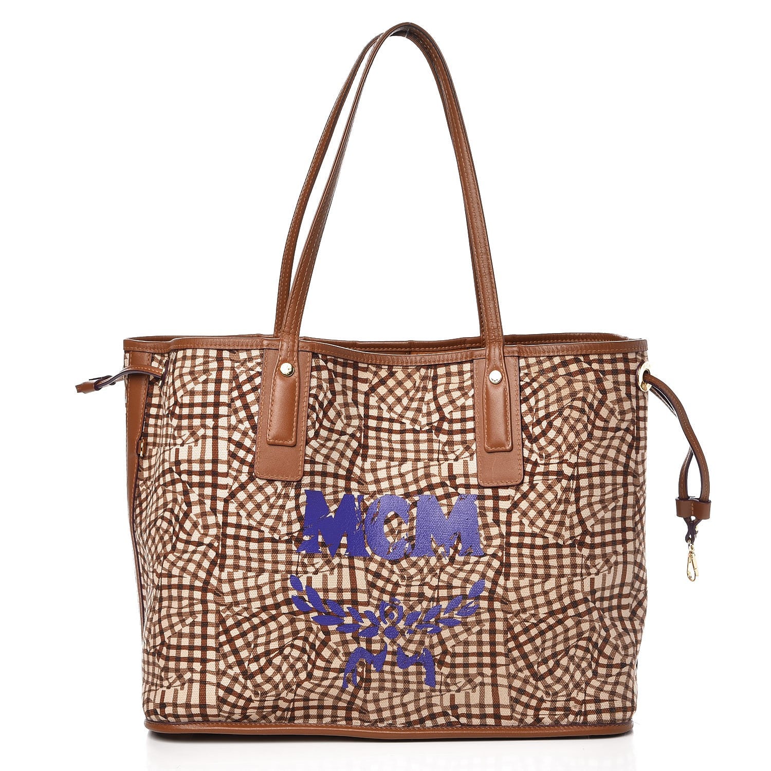 MCM Visetos Medium Liz Reversible Shopper Tote Cognac 3 of 20
