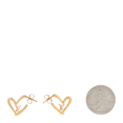 Louis Vuitton Fall In Love Heart Earrings PM Gold 2 of 6