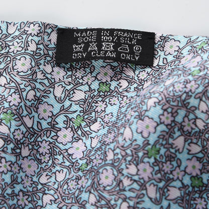 Hermes Silk Sangles en Zigzag Fleuries Maxi Twilly Marine Rose Turquoise 3 of 5