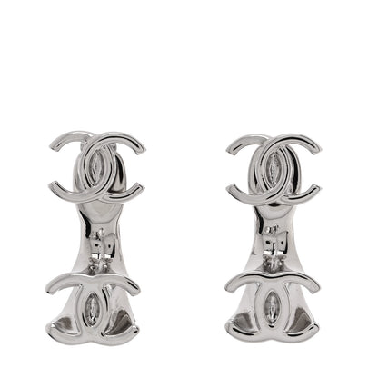 Chanel Metal Double CC Earrings Silver 1 of 5