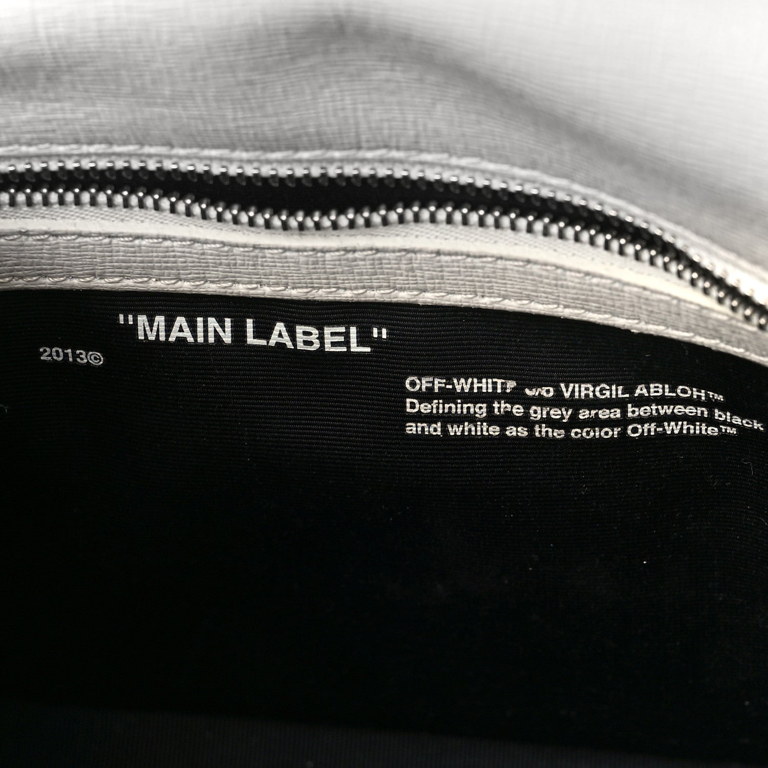 Off-White Saffiano Striped Mini Diag Binder Clip Bag White Black 5 of 11