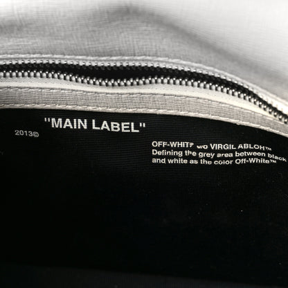 Off-White Saffiano Striped Mini Diag Binder Clip Bag White Black 5 of 11