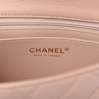 Chanel Lambskin Quilted Mini Top Handle Rectangular Flap Beige 8 of 11