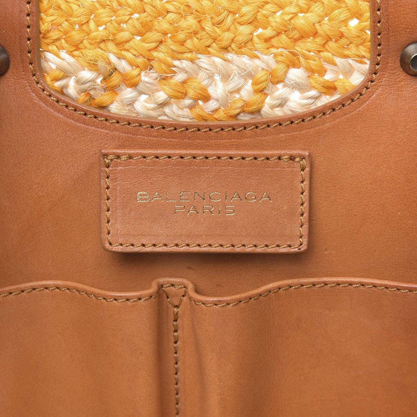 Straw Panier Basket Tote Yellow