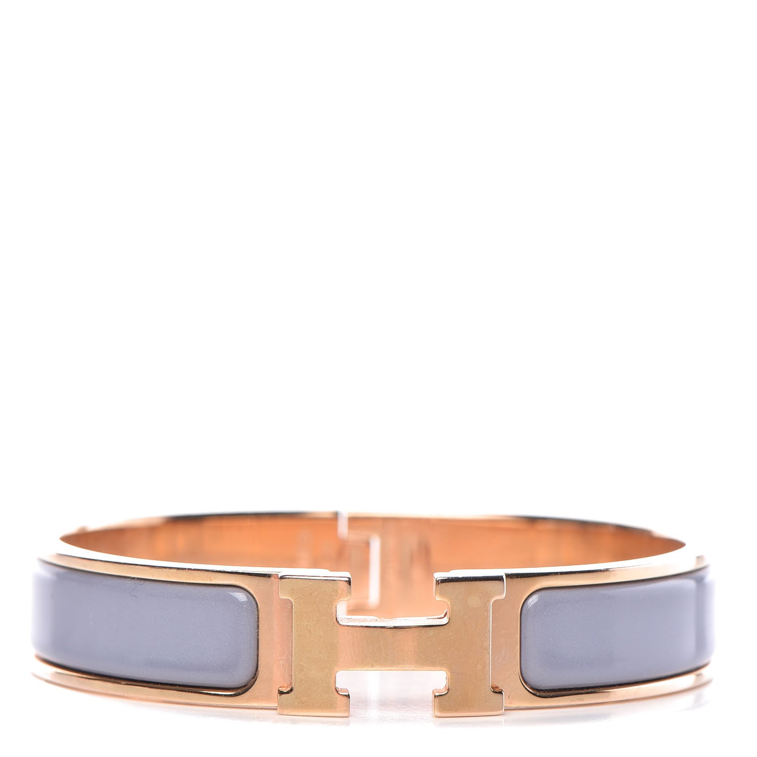 Hermes Enamel Narrow Clic Clac H Bracelet PM Gris Orage 1 of 5