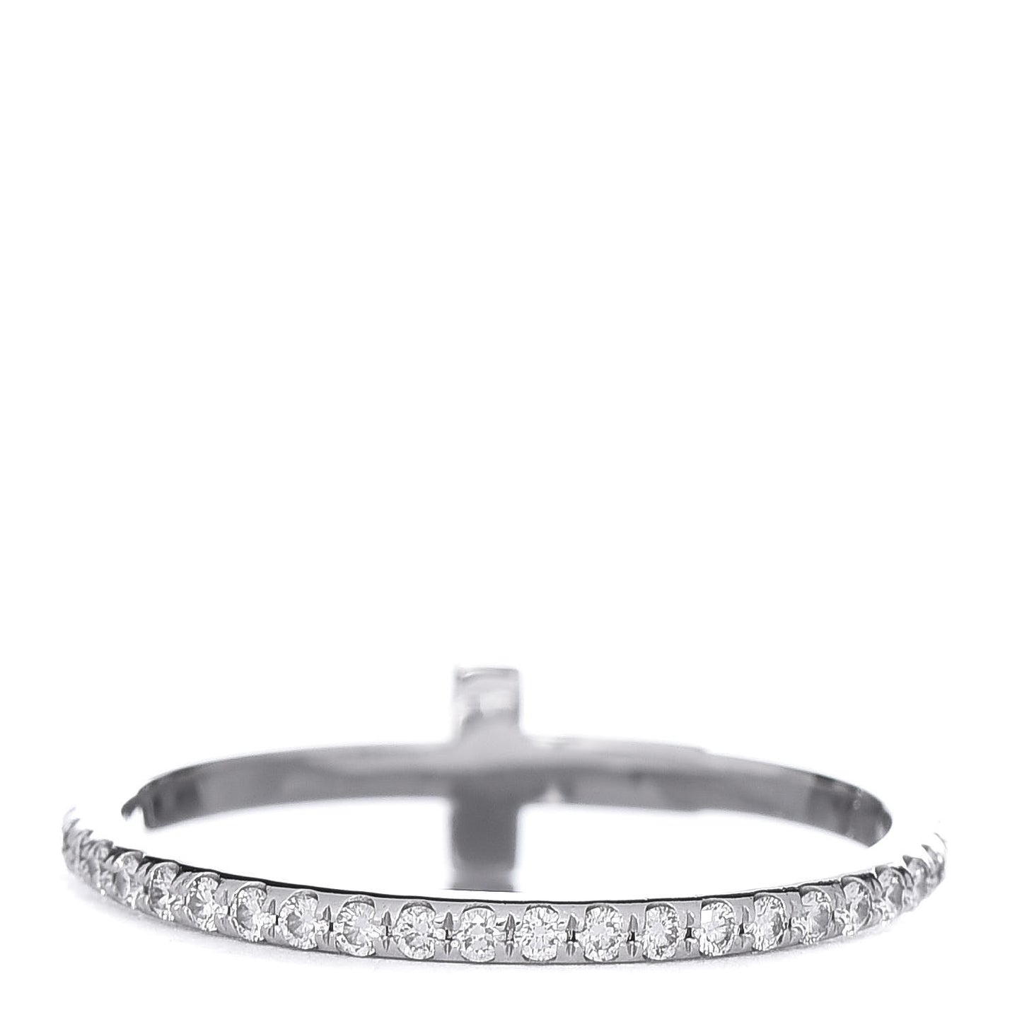 18K White Gold Diamond T Wire Pave Ring 49 5