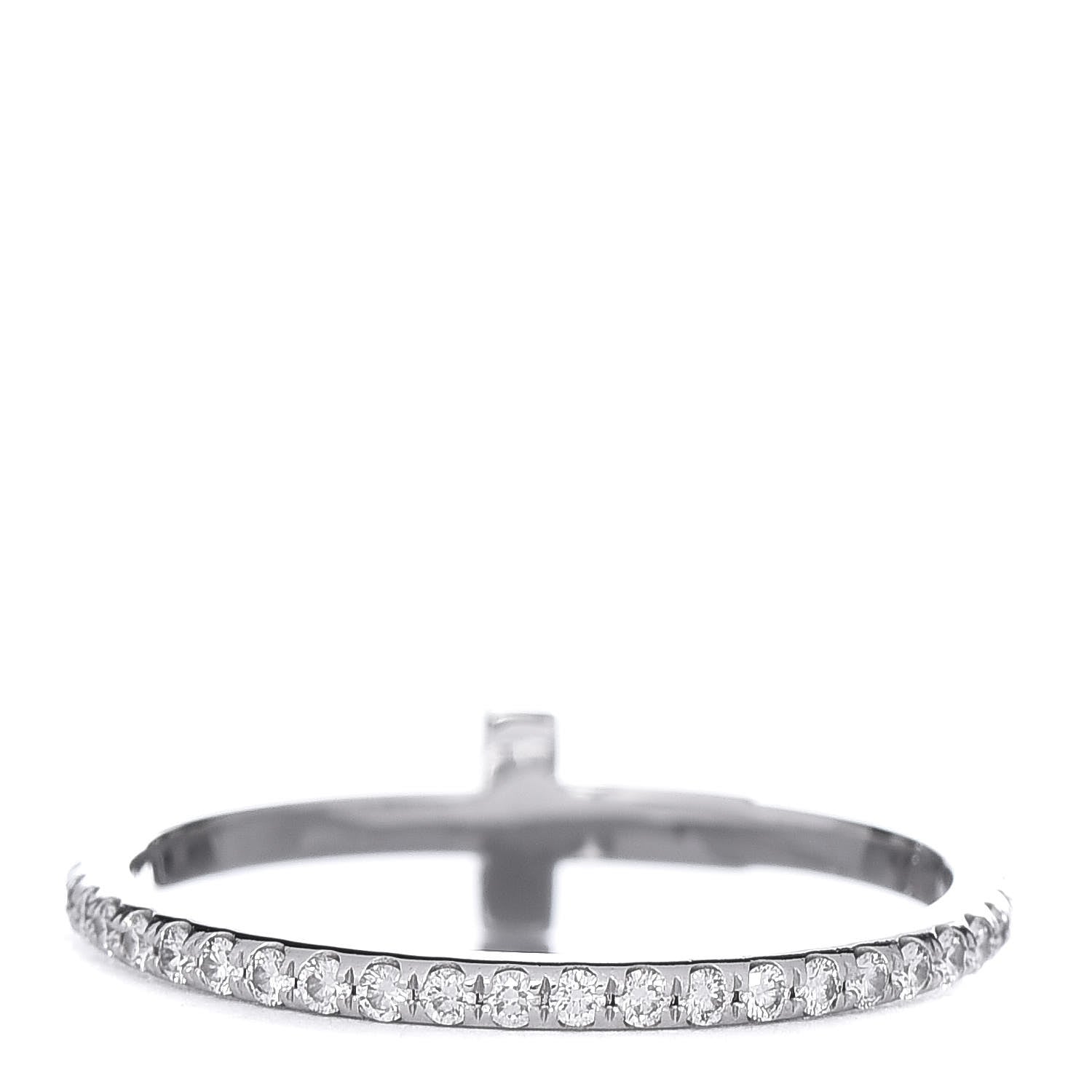 Tiffany 18K White Gold Diamond T Wire Pave Ring 49 5 3 of 5