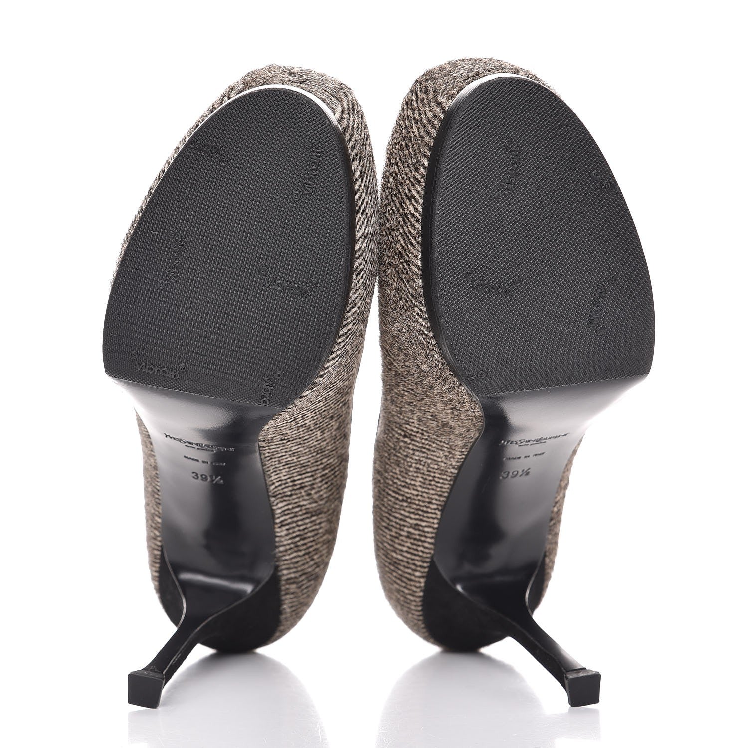 Saint Laurent Pony Hair Tribtoo 80 Pumps 39.5 Black White 7 of 10