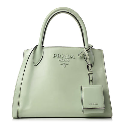 Prada Spazzolato Small Monochrome Top Handle Tote Acquamarina 1 of 16